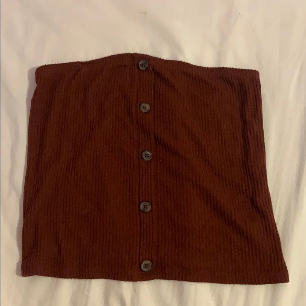 burgundy american eagle tube top